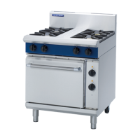Commercial Electric Static Oven | 4 Burner Gas Range | 750mm | Blue Seal Evolution GE505D/N