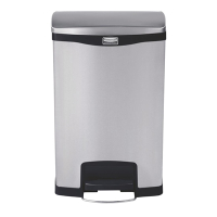 Stainless Steel Pedal Bin | Front Step Slim Jim Bin | 50L Capacity | Rubbermaid GE938