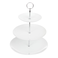 3 Tier Afternoon Tea Cake Stand | High Tea Serving Stand | Chrome Plated | Olympia GG881