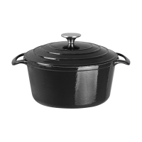 Round Casserole Dish | Black Casserole Dish | 4 Litre Capacity | Vogue GH301