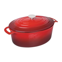Oval Casserole Dish | Red Casserole Pot | 6 Litre Capacity | Vogue GH314