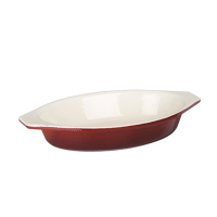 Cast Iron Gratin Dish | Oval Baking Dish | 650ml Red | Vogue GH317