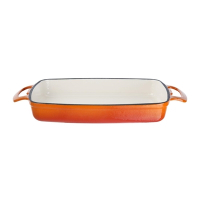 Cast Iron Dish | Rectangular Orange Dish | 1.8 Litre Capacity | Vogue GH321