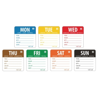 Dissolvable Labels | Week Day Food Labels | 7 Day Rotation | Vogue GH326