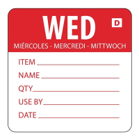 Dissolvable Day of the Week Labels | Food Rotation Labels | Wednesday | Vogue GH353