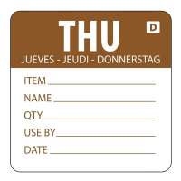 Dissolvable Day of the Week Labels | Food Labelling System | Thursday | Vogue GH354