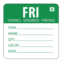 Dissolvable Day of the Week Labels | Friday Food Labels | Eco-Friendly Stickers | Vogue GH355