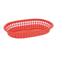 Oval Food Basket | Polypropylene Food Basket | Red Serving Basket | Olympia GH967
