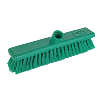Soft Hygiene Broom | 12in Cleaning Brush | Green Commercial Sweeper | Jantex GK873