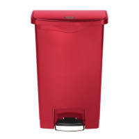Commercial Waste Bin | Slim Jim Step On Front Pedal | 50 Litre Capacity | Rubbermaid GL026