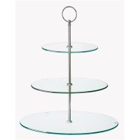 Three Tiered Afternoon Tea Cake Stand | Glass Cake Display | Elegant Party Serving | Glass GL080
