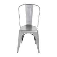 Bistro Steel Side Chair | Gun Metal Grey Dining Chair | Stackable Cafe Seating | Bolero GL329