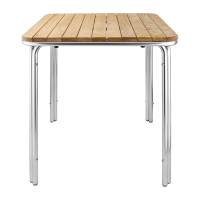 Square Dining Table | Bistro Table | 700mm Ash & Aluminium | Bolero GL982