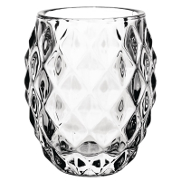 Glass Diamond Tealight Holder | Crystal Candle Holder | Clear 75mm | Olympia GM227