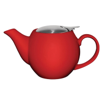 Cafe Teapot | Red Porcelain Teapot | 510ml Capacity | Olympia GM594