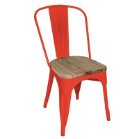 Bistro Side Chairs | Restaurant Wooden Seat Chairs | Pack of 4 | Red | Bolero GM643