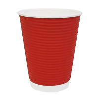 Red Ripple Wall Coffee Cups | Takeaway Cups | 12oz Capacity | Fiesta GP425