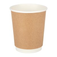 Takeaway Coffee Cups | Double Wall Kraft Cups | 8oz Capacity | Fiesta GP436