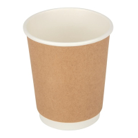 Takeaway Coffee Cups | Double Wall Kraft Cups | 8oz 500 Pack | Fiesta GP439