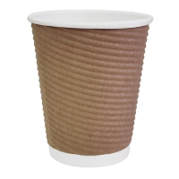 Takeaway Coffee Cups | Ripple Wall Kraft Cups | 8oz 25-Pack | Fiesta GP443