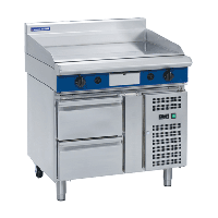 Commercial Griddle with Refrigerated Base | Nat Gas Griddle | 900mm | Blue Seal Evolution GP516-RB/N