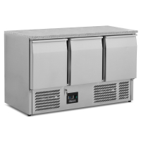 Commercial Gastronorm Counter | Refrigerated Prep Counter | Granite Worktop | 368L Capacity | Blizzard BCC3-GR-TOP