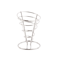 Wire Chip Cone | French Fry Serving Basket | Silver Stainless Steel | Olympia H980