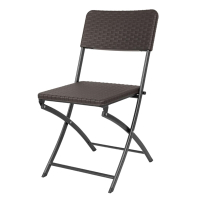 Commercial Rattan Folding Chairs | Brown Outdoor Seating | 2 Pack | Bolero HS558