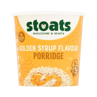 Golden Syrup Porridge Pots | Instant Oatmeal | 60g Single Serve | 16 Pack | Stoats HS852
