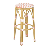 Commercial Bar Stools | Parisian Style PE Rattan | Coral | 2 Pack | Bolero HZ143