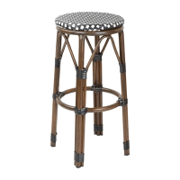 Commercial Bar Stools | Parisian Style PE Rattan | Black Dot Mix | Bolero HZ146