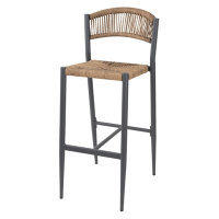 Commercial Outdoor Bar Stools | PE Twist Rattan | Natural Finish | 2 Pack | Bolero Eden HZ594