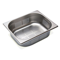 Perforated Gastronorm Pan | GN 1/2 100mm Deep | Stainless Steel Food Container | Olympia GN12100