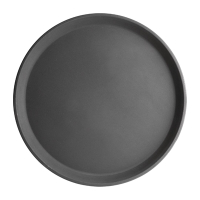 Fibreglass Round Non-Slip Tray | Black Serving Tray | 356mm Diameter | Kristallon J846