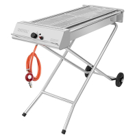 Commercial Folding Gas BBQ | Portable Outdoor Grill | Stainless Steel | Buffalo JA377