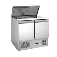Refrigerated Salad Prep Counter | Commercial Salad Bar | 2 Door Stainless Steel | King KST900.HD