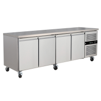 Commercial 4 Door Freezer Prep Counter | Stainless Steel Freezer Counter | King L7250F.HD