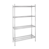 Commercial Wire Shelving Kit | 4 Tier Storage Rack | 915x460mm | Vogue L927