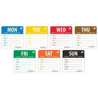 Removable Day of the Week Labels | Food Storage Labels | 50mm Waterproof | Vogue L938