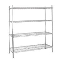 Wire Shelving Kit | 4 Tier Storage Rack | 1830x460mm | Vogue L939