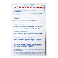 Food Safety Act 1995 Guidance Sign | Hygiene Compliance Sign | A4 Format | Vogue L951