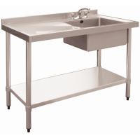 Commercial Single Bowl Catering Sink | Left Draining Board | 1200x600x850mm | Modena M903-Ga