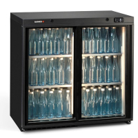Commercial Bottle Cooler | Double Sliding Door Fridge | Bar Refrigerator | Gamko MG3/250SD