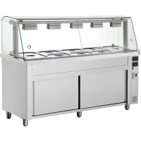 Commercial Bain Marie with Glass Display | Hot Food Warmer | 5x GN 1/1 Capacity | Inomak MFV718