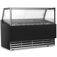 Commercial Ice Cream Display Freezer & Serve Over Counter, 12 Pan Capacity, LED Lighting, Digital Control | 12 Pan Ice Cream Serve Over