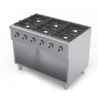 Commercial 6 Burner Gas Cooker | Restaurant Range | With Stand & Undershelf | Easy OCK-6