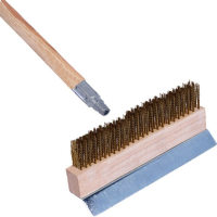 Brush/scraper (oven) brass bristles, 10 scraper OV.BRUSH.4010