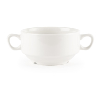 Handled Soup Bowls | Porcelain Soup Cups | 398ml Capacity | Churchill Whiteware P283
