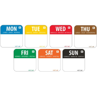 Removable Day of the Week Labels | Food Storage Labels | Colour Coded Kitchen Labels | Vogue S151