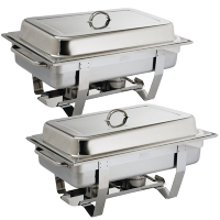 Chafing Set Twin Pack | Stainless Steel Buffet Warmer | 2x 9L Capacity | Milan S300